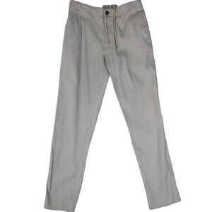 Club Monaco Linen Blend Pants S Beige Elastic Waist Minimal Soft Tailored
